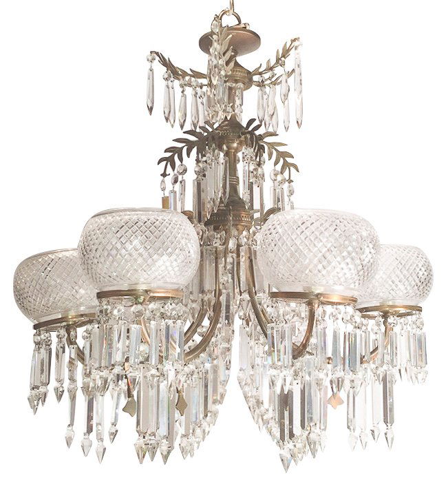 French Victorian Bronze & Crystal Chandelier (1 of 4)