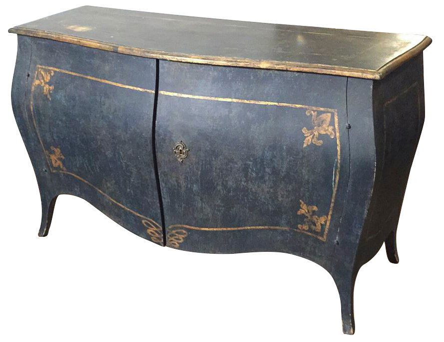 Fine Quality Italian Painted Bombe Commode, (1 of 4)