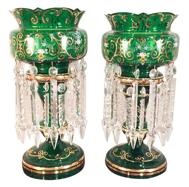 Nice Pair Of Bohemian Glass Vases (1 of 4)