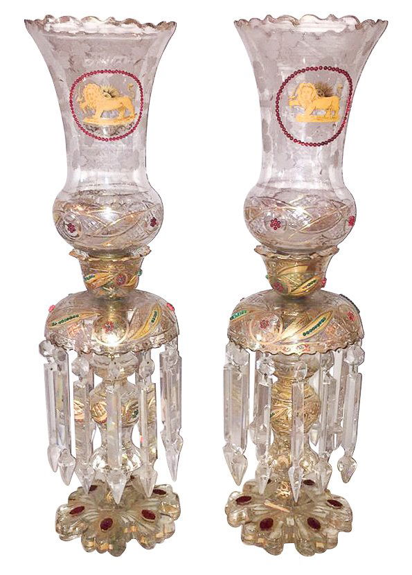 Fine Pair Of PERSIAN CRYSTAL  LUSTRES (1 of 6)