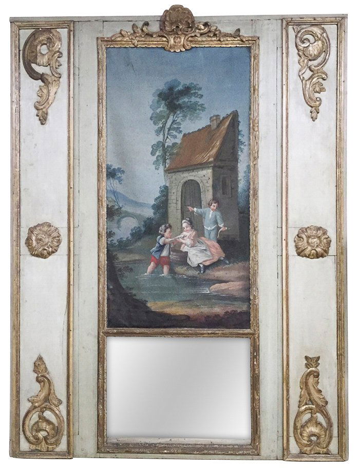 18th C. French Trumeau Mirror (1 of 5)