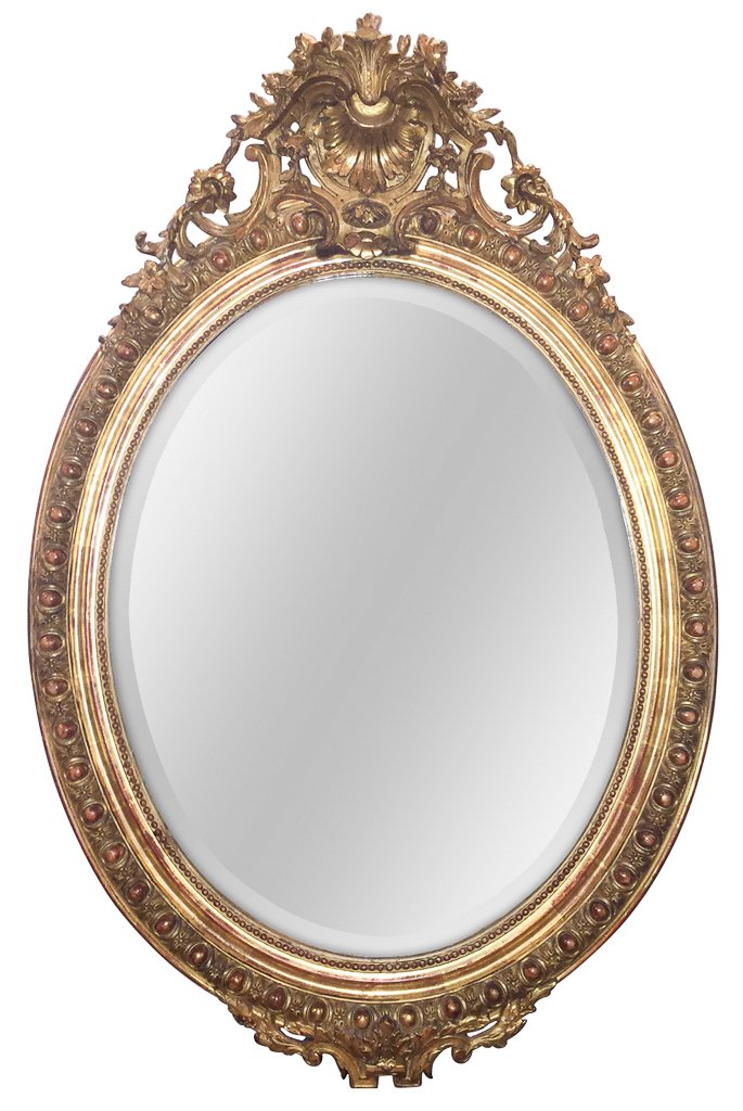 19th C. French Louis Xvi Oval Mirror (1 of 5)