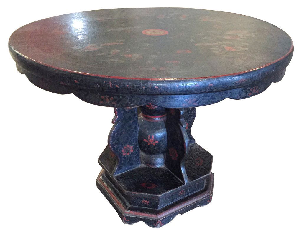 19th C. Chinese Lacquered Center Table (1 of 4)