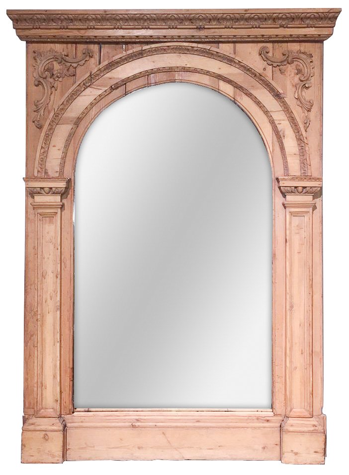 19th C. French Carved Pine Mirror (1 of 6)