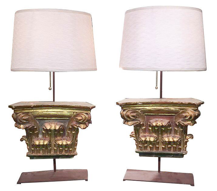 Pair Of 18th C. Italian Elements As Lamps (1 of 6)