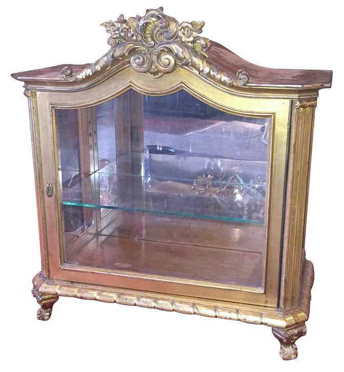 Antique French Giltwood Vitrine Cabinet (1 of 6)