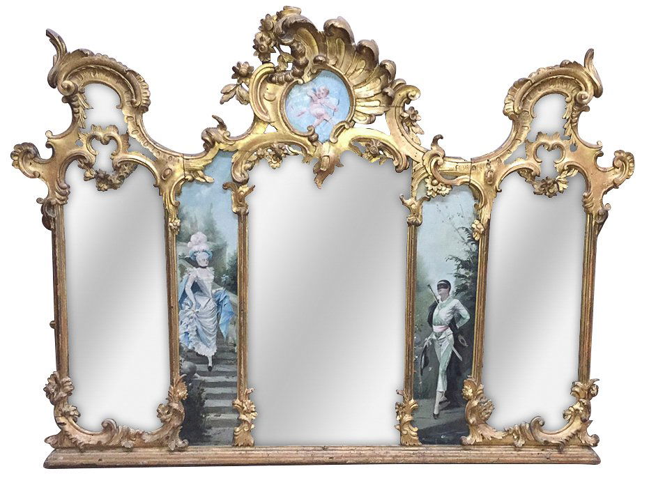 18th C.  French Or Italian Giltwood Mirror (1 of 7)