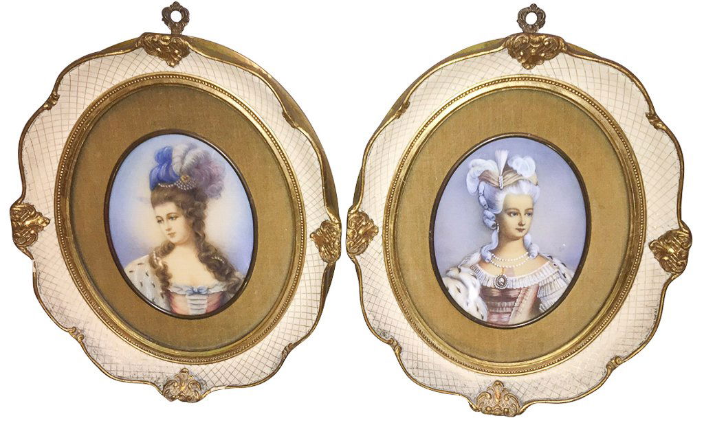 Fine Pair Of Framed Portraits On Ivory (1 of 6)