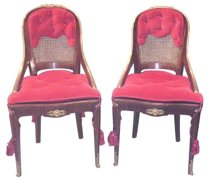 Pair Of French Bronze Mounted Side Chairs (1 of 5)