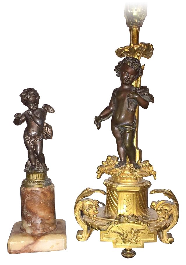 French Gilt Bronze Figural Lamp Together (1 of 4)