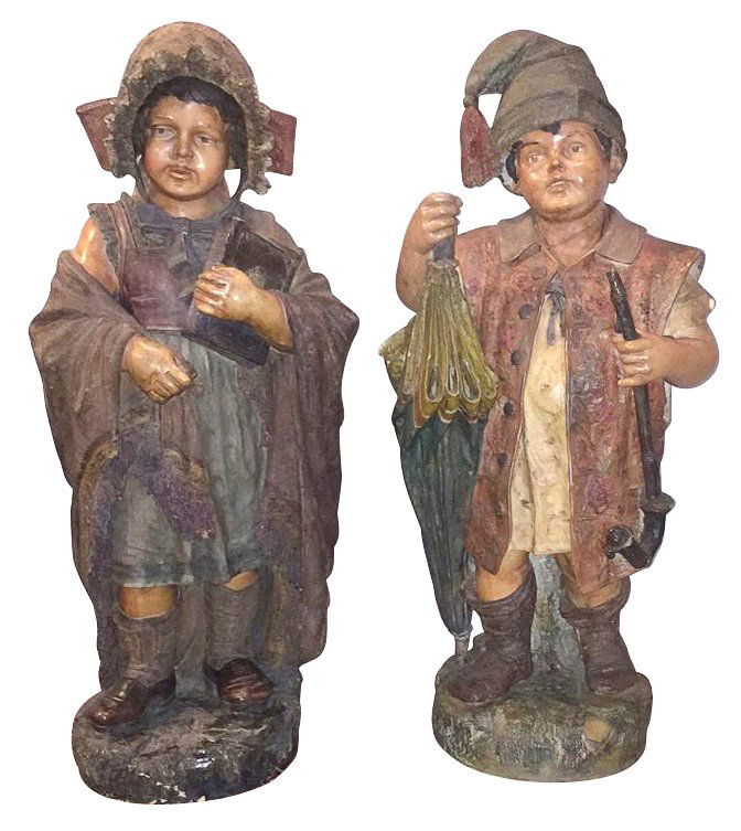 Pair Of German Glazed Majolica Figures (1 of 8)