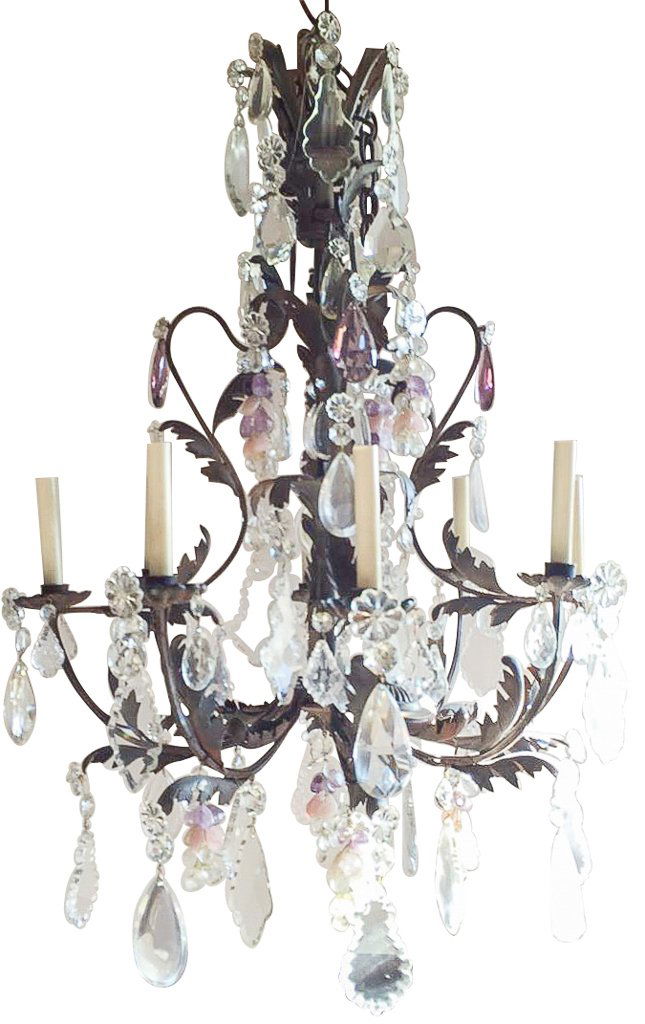 Custom Iron And Crystal And Quartz Chandelier, (1 of 4)