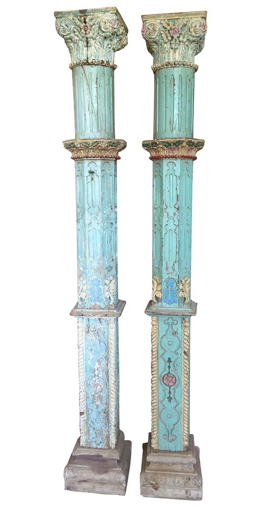 Large Pair Of  Portuguese Carved Wood Columns (1 of 8)