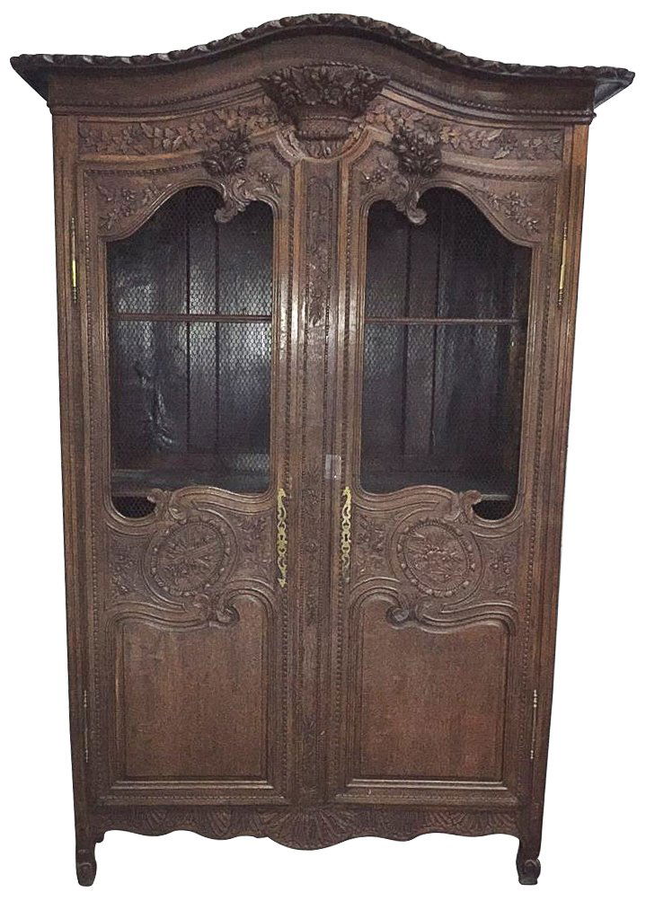 19th C. French Normandy Carved Oak Armoire (1 of 7)