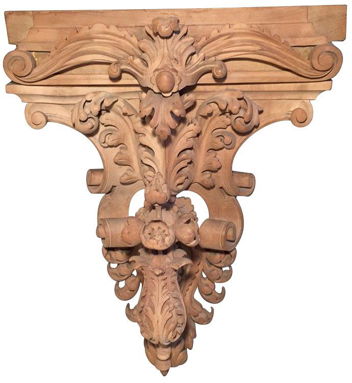 A 19th C. Heavy Carved Mahogany Wall Bracket (1 of 5)