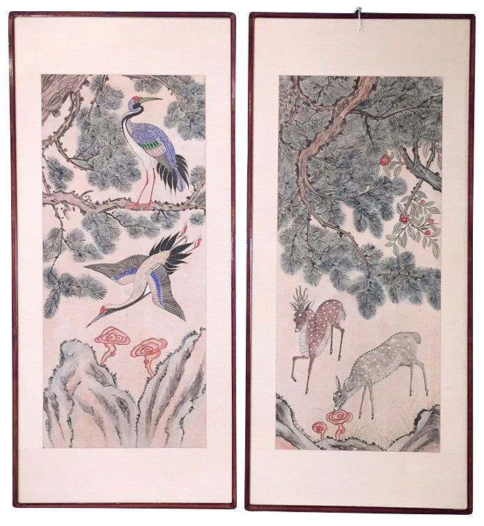 Pair Of Antique Oriental Watercolors (1 of 5)