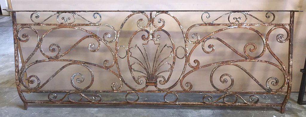 2 Large Antique French Iron Balcony Rails (1 of 8)