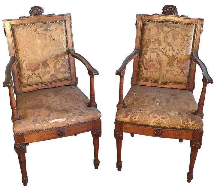 Pr. Of Neo-classical Italian Armchairs (1 of 4)