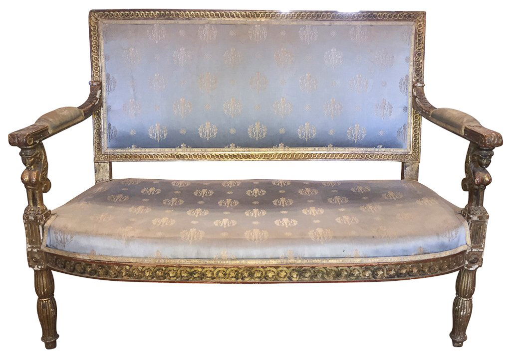 French Empire Period Settee, (1 of 4)