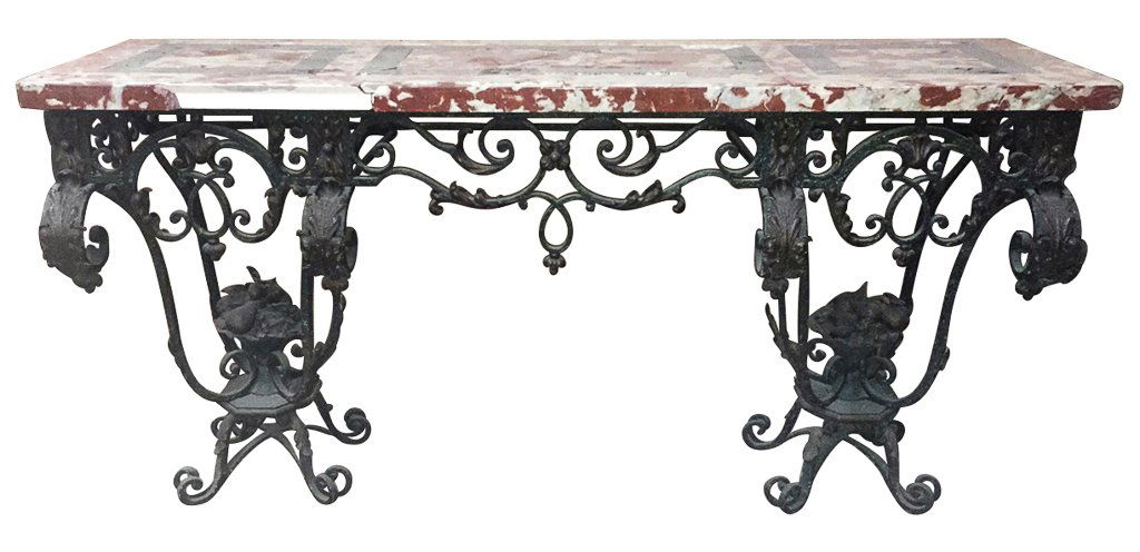 Handsome 19th C. French Iron Console (1 of 8)