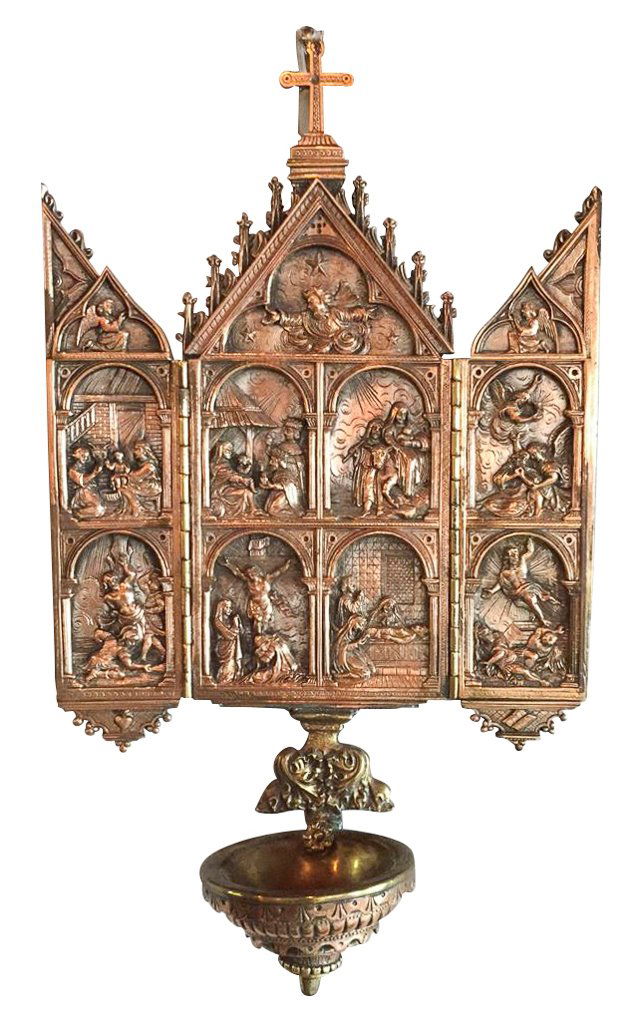 19th C. French Bronze Religious Font (1 of 7)