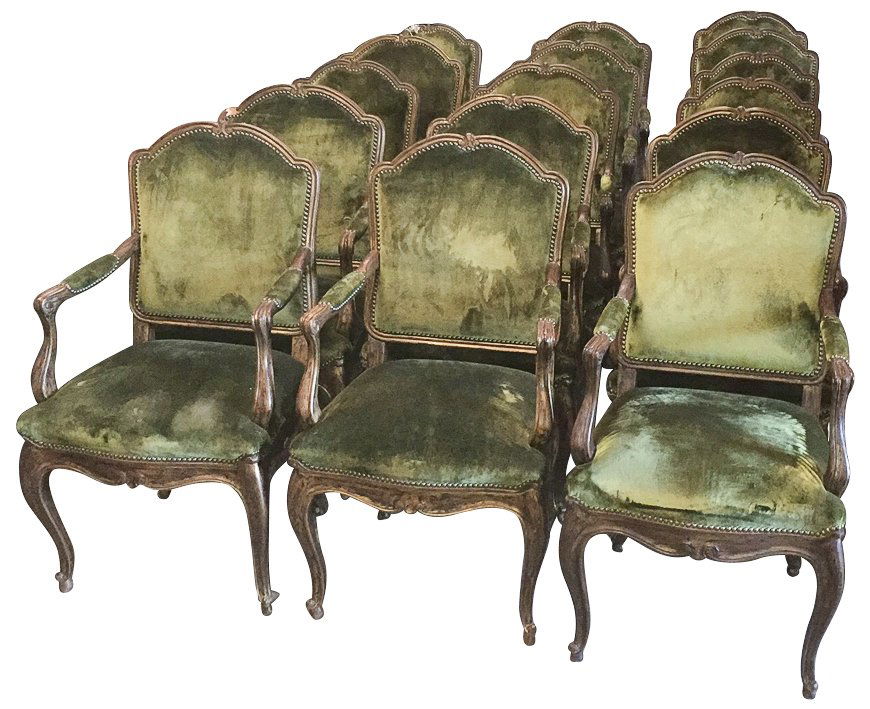 Set Of 16 French Style Dining Chairs (1 of 5)