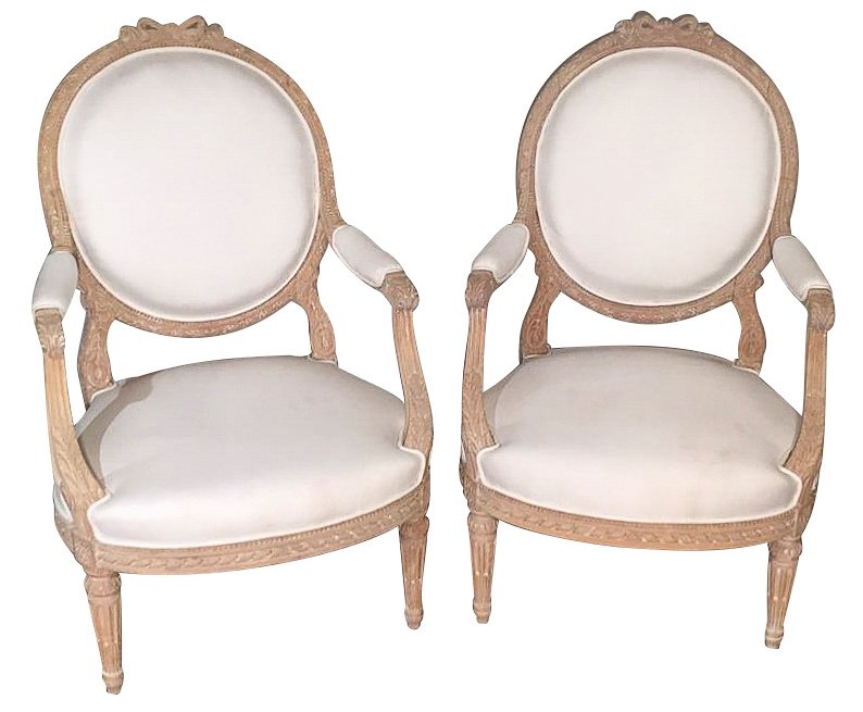 Nice Pair Of 19th C. French Louis Xvi Armchairs (1 of 6)