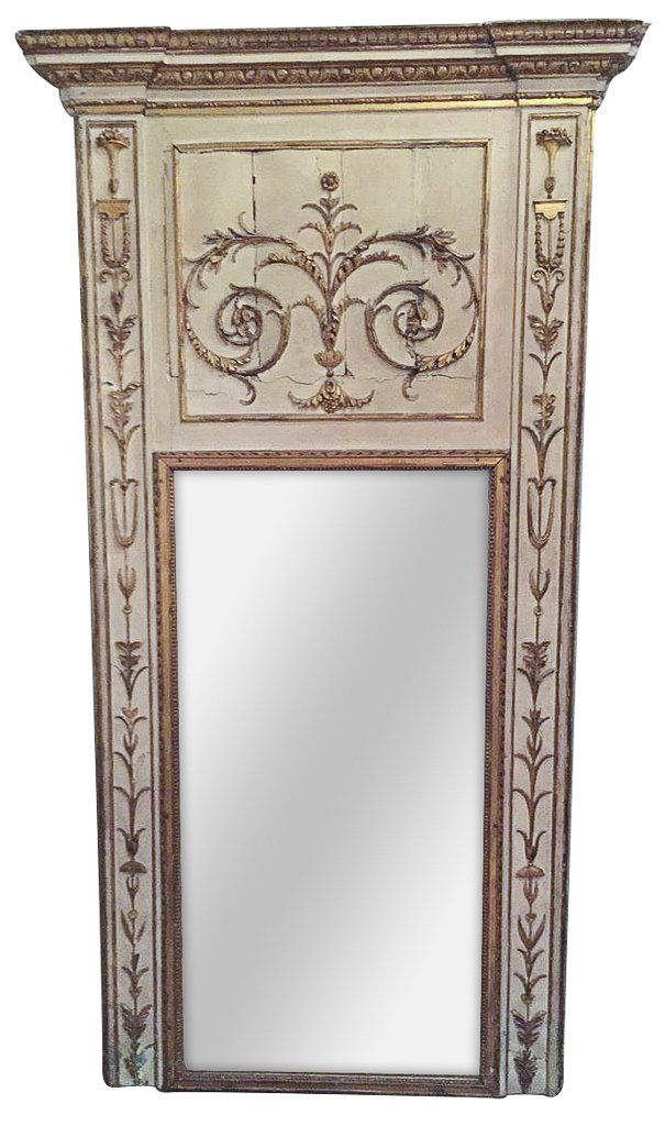 18th C. French Trumeau Mirror, (1 of 6)