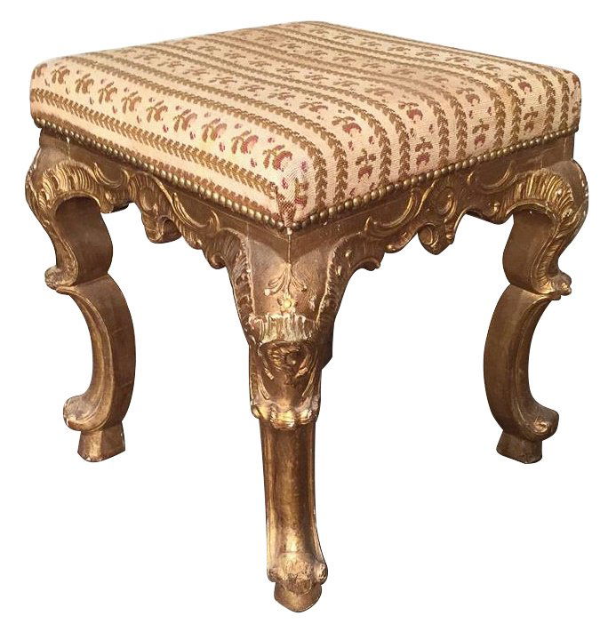 French Giltwood Baroque Style Foot Stool (1 of 4)