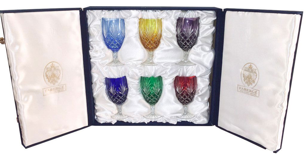 Set Of 12 Faberge Colored Water Glasses (1 of 5)