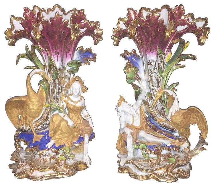 Pair Of French Old Paris Figural Vases (1 of 5)