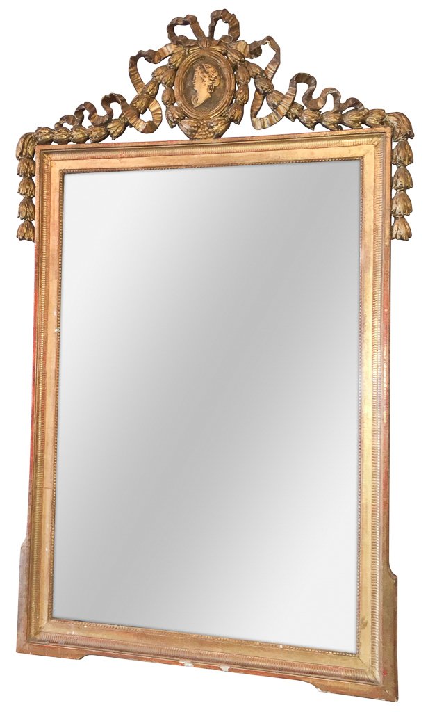 19th C. French Louis Xvi Giltwood Mirror (1 of 7)