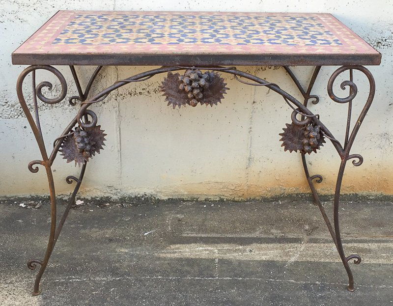 Pair Of Iron And Tile Patio Tables (1 of 5)