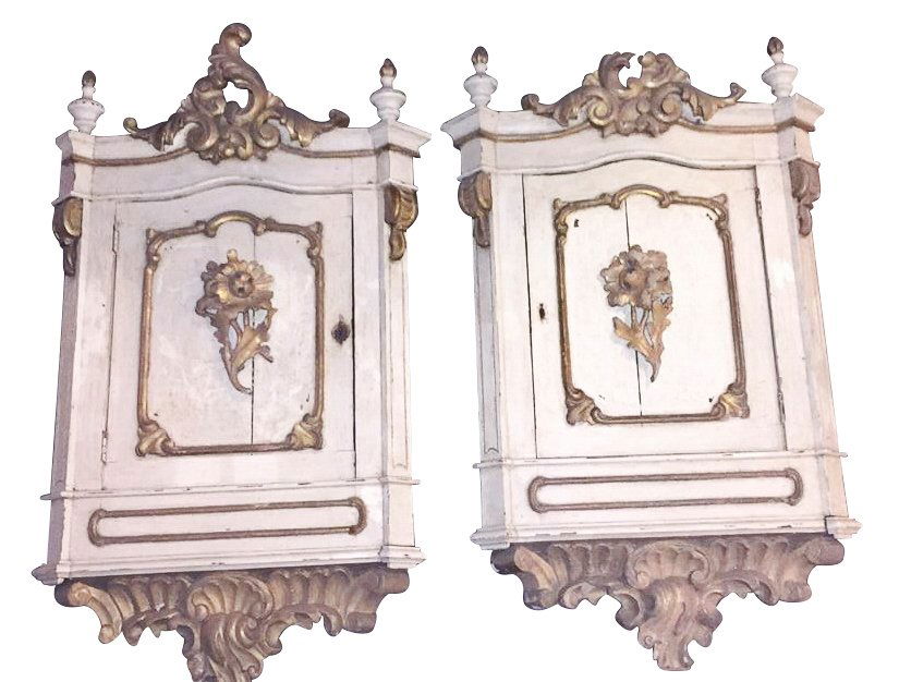 Unique Pair Of 19th C. Italian Carved  And (1 of 4)