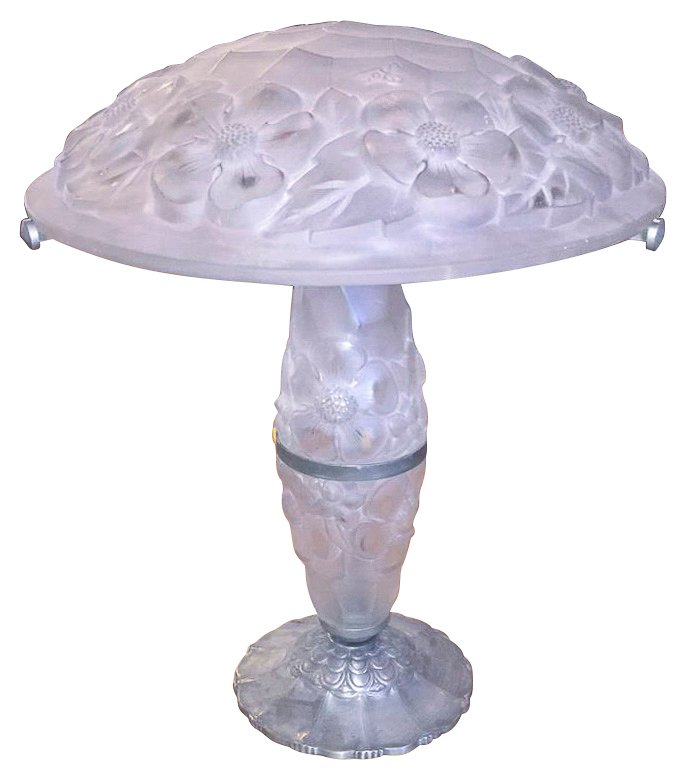 French Lalique Style Art Deco Lamp (1 of 3)