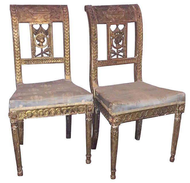 Pr. Of Period French Empire Side Chairs, With (1 of 4)