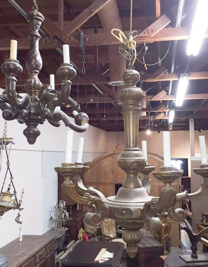 3 French Carved Wood Chandeliers (1 of 6)