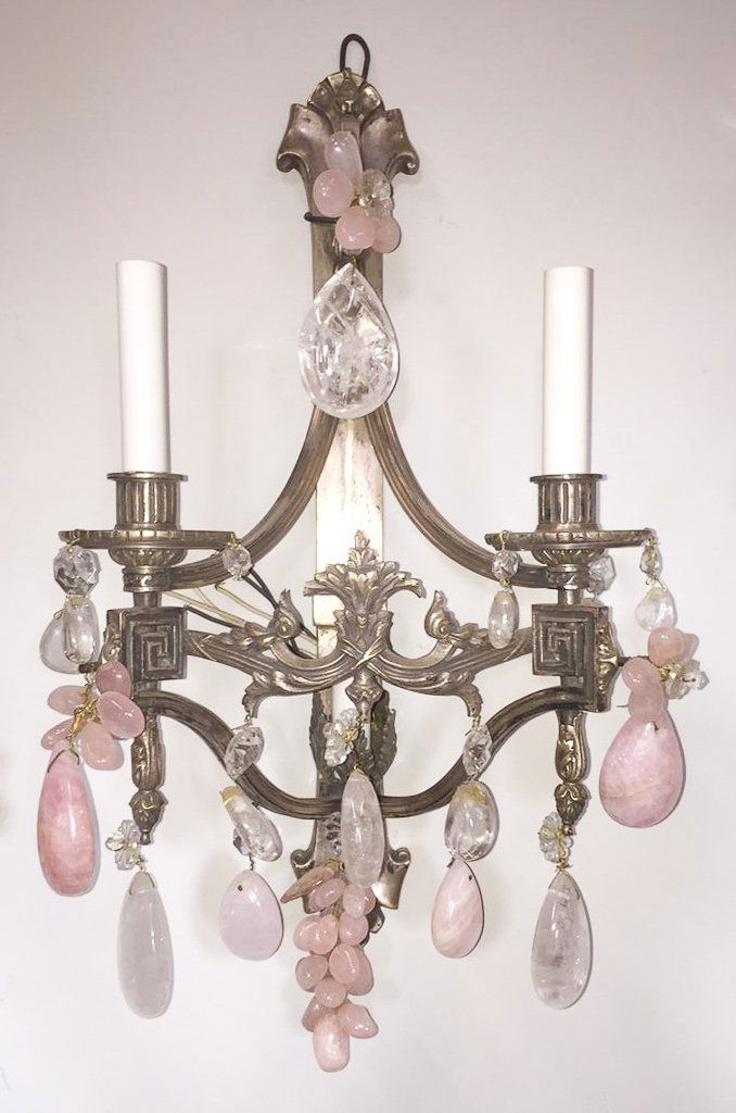 French Silver Plated 2 Light Wall Sconce (1 of 4)