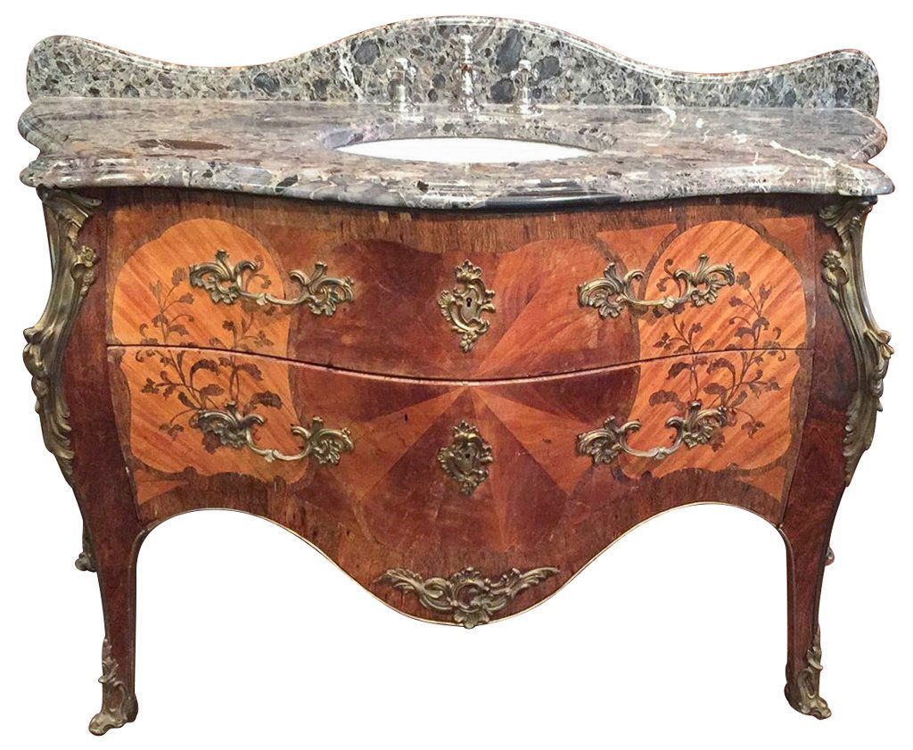Fine French Marquetry Commode As Vanity (1 of 7)