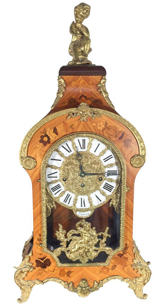 French Kingwood Inlaid Mantle Clock, Nice (1 of 2)