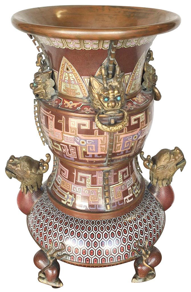 Find Quality Chinese Cloisonne Large Vase (1 of 6)