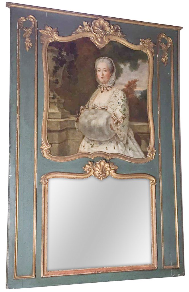 Good 19th C. French Trumeau Mirror (1 of 6)