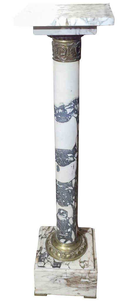 19th-century French Marble Pedestal, White And (1 of 4)