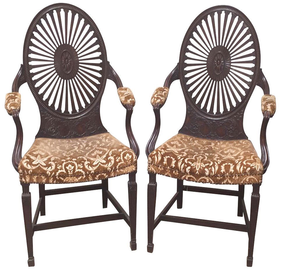 Oversize Pair Of Adamsmahogany Throne Chairs (1 of 3)