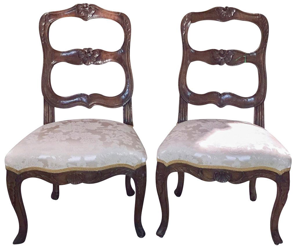Pair Of 18th C. French Walnut Side Chairs (1 of 4)