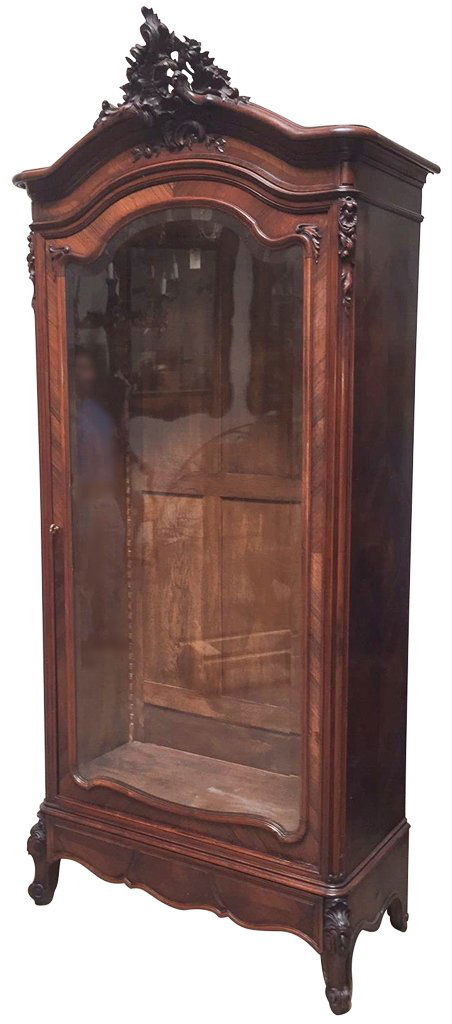 19th C French Walnut And Rosewood Carved Cabinet (1 of 5)