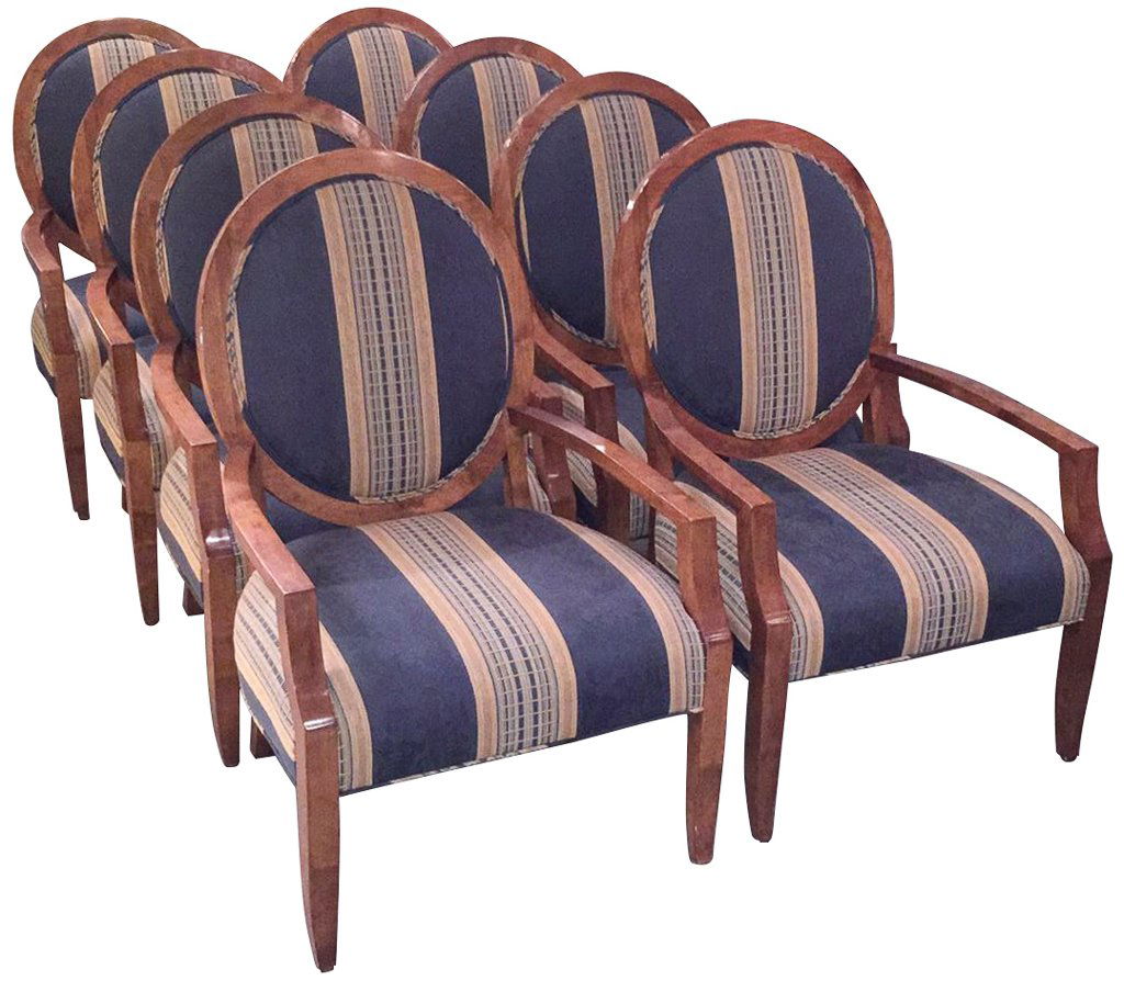 Set Of 8 Custom Art Deco Inspired Arm Chairs (1 of 5)