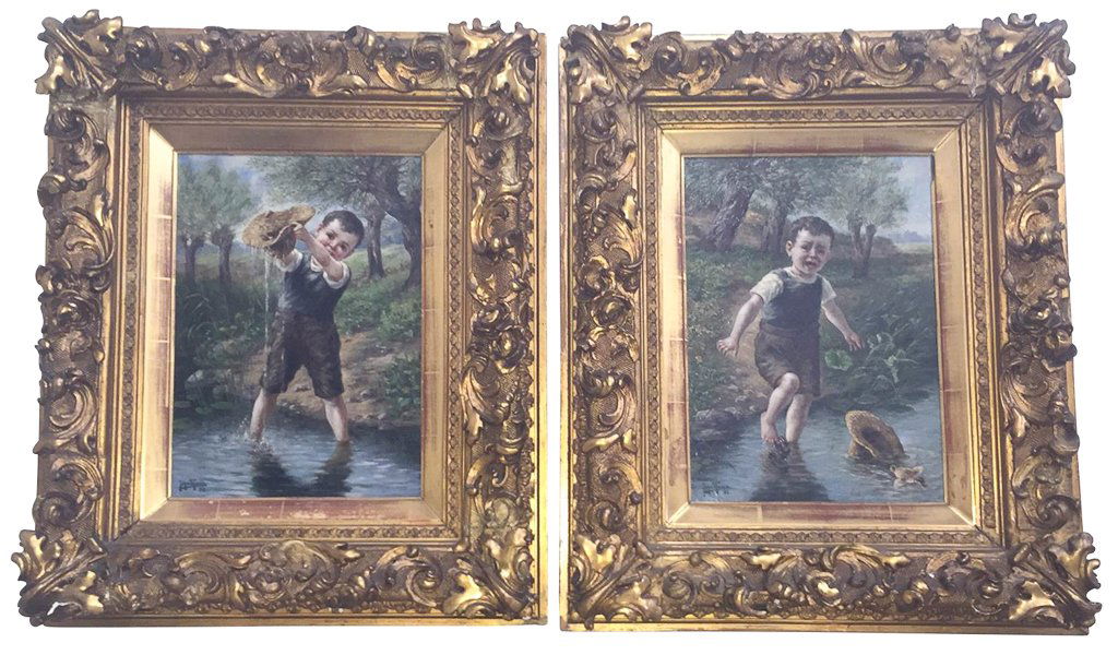 John Theel, British, Whimsical Oil On Canvas, (1 of 6)