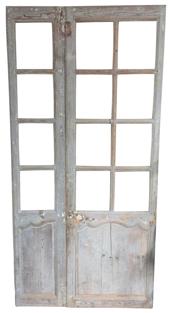 19th-century Antique French Pine Paneled Door (1 of 7)