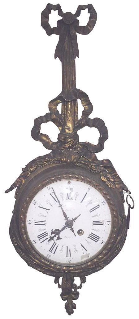 19th C. French Patinated Metal Cartel Clock (1 of 4)